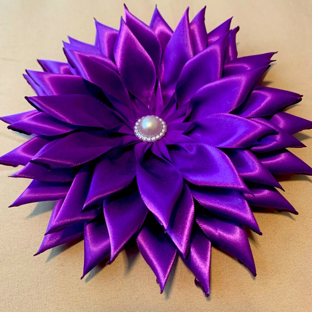 Purple Satin Pin Corsage